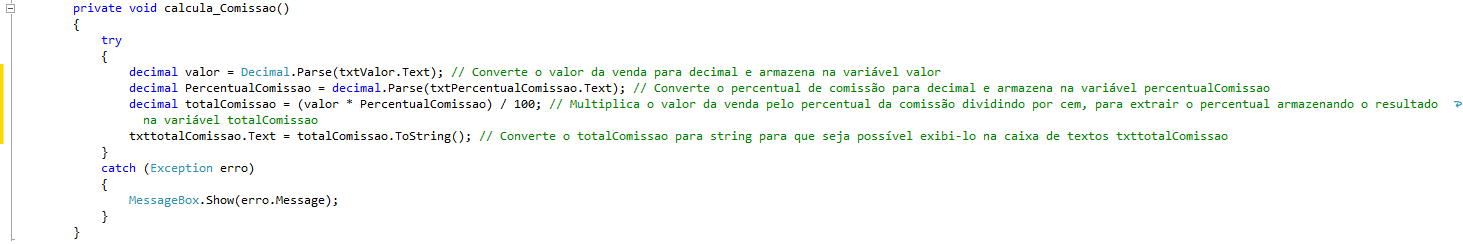 Form Comissão - Total da Comissão